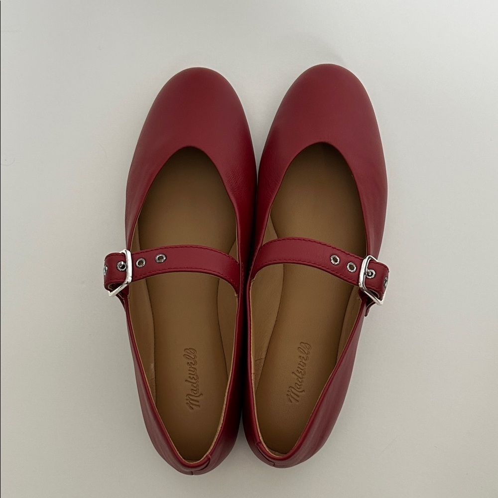 Madewell Women's red Mary Jane Hera Grommet ballet Flats